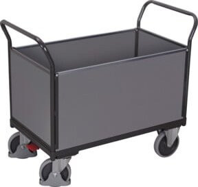 Cordes Vierwandwagen in Anthrazit RAL 7016 mit Holzoberfläche, B/T/H: 104,0 x 50,0 x 97,5 cm - Bild 1