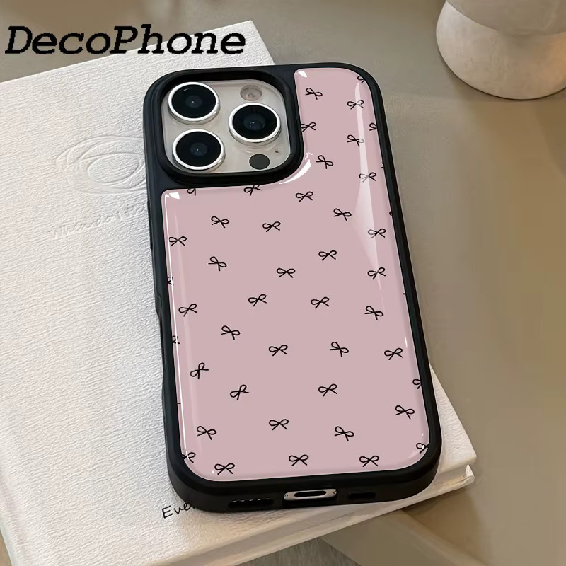 DecoPhone AIR PLUS Handyhülle mit rosa Schleifenknoten und Epoxidkante für iPhone 11 bis 17 Pro Max, TPU Anti-Sturz-Schutz, Farbe: Pink - Bild 3