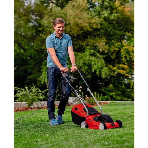 Einhell Elektro-Rasenmäher GC-EM 1032 in Rot mit 32 cm Schnittbreite und 30 l Grasfangbox - Bild 5