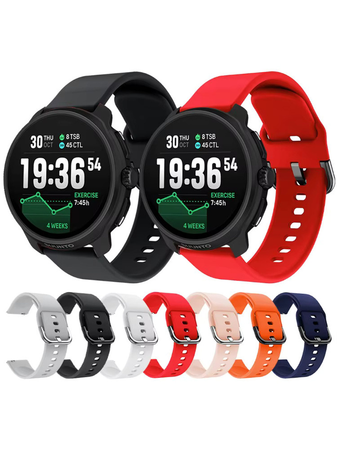 Suunto Uhrenarmband Silikon, 20 mm, 22 mm, Schwarz, Unisex - Bild 5