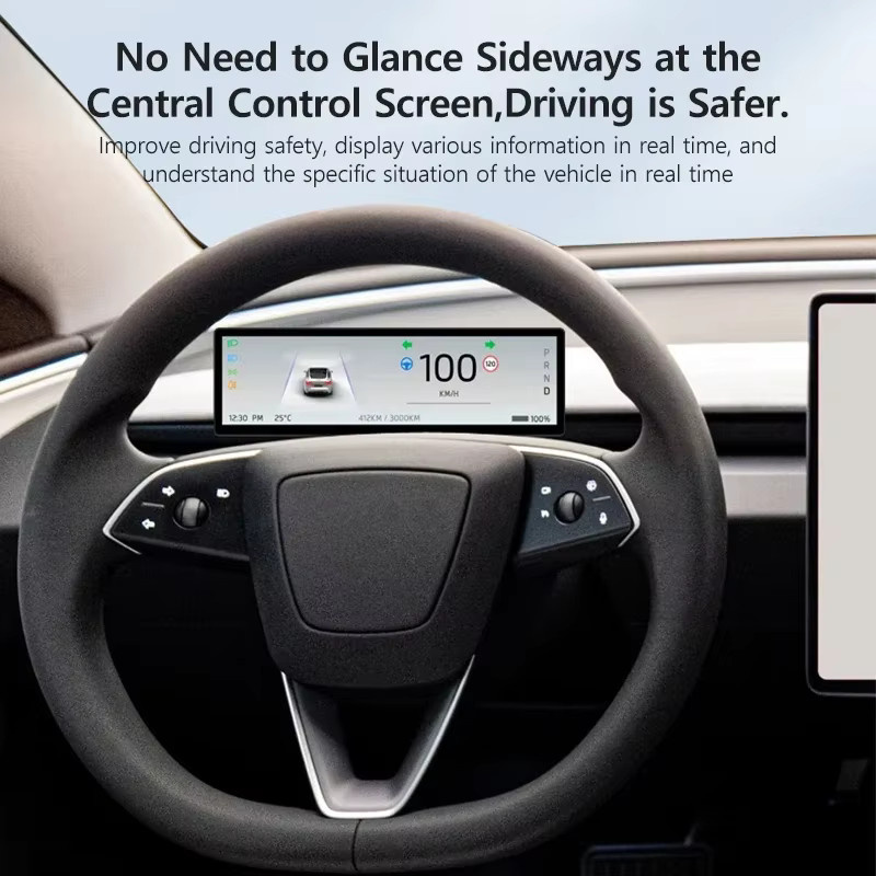 8,8 Zoll IPS Touchscreen Dashboard-Display für Tesla Model Y und Model 3 (2021-2026) mit AMD Ryzen Linux-System, CarPlay und HUD in Schwarz - Bild 2