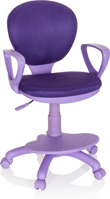hjh OFFICE Kinderdrehstuhl KID COLOUR in Purple mit Armlehnen und Stoffbezug - Bild 1