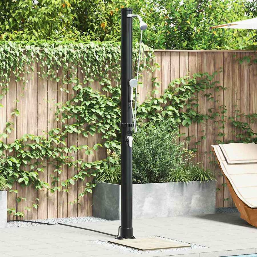 vidaXL Außen Solardusche Schwarz aus PVC und Aluminium, Höhe: 217 cm - Bild 5