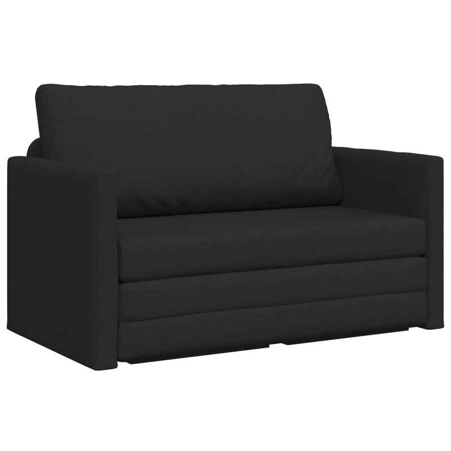 vidaXL Klappsofa Bett Schwarz mit Armlehnen und Schlaffunktion, Stoff, B/T/H: 124 x 71 x 78 cm - Bild 2
