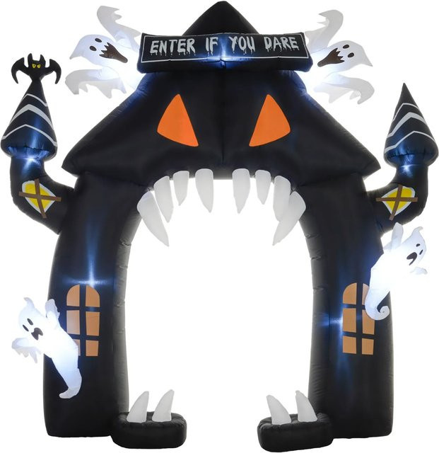 Outsunny Halloween Aufblasbarer Bogen aus Polyester in Schwarz und Weiß, B/H: 76 x 300 cm - Bild 1