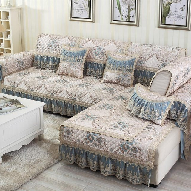 Wucifang Jewelry Sofabezug aus europäischer Mode Spitze Jacquard, rechteckig, B/H: 80 x 240 cm, Höhe: 18 cm - Bild 1