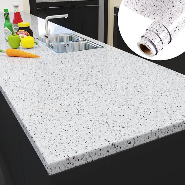 Wokhome Selbstklebende Granit-Tapete als dekorative Kontaktfolie für Arbeitsplatten, Küche und Badezimmer - Bild 1