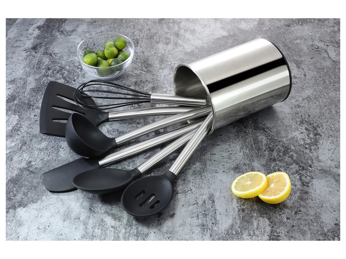 ECHTWERK Küchenhelfer Set 7-teilig aus Edelstahl und Silikon in Silber, hitzebeständig und kratzfest - Bild 3