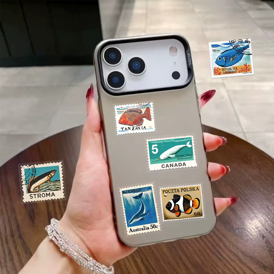 50 Stück Retro Meereslebewesen Sticker Set in Multicolour für die Dekoration von Laptop, Koffer und Handy - Bild 2