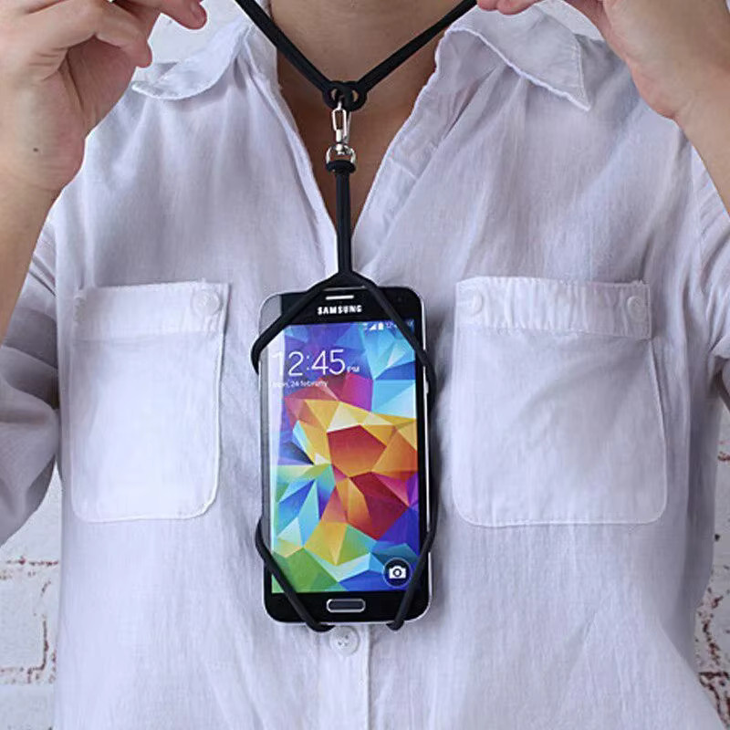 WSSHE Silikon-Handy-Lanyard in Orange mit verstellbarem Riemen als Smartphone-Halskette und Sling-Hülle für iPhone 12/13/14, Xiaomi und Samsung - Bild 5