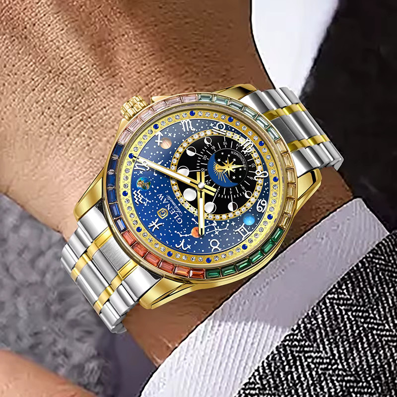 Glenaw's Armbanduhr, Automatik, Gold, Edelstahl, Herren - Bild 3
