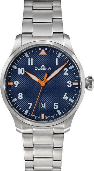 Dugena Herrenuhr, Quarz, Edelstahl, Blau, 40 mm, 10 ATM - Bild 1