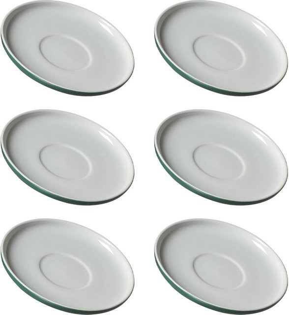 Ritzenhoff Kaffeeuntertassen Jasper aus Porzellan, Weiß, 6er Set, Durchmesser: 15,0 cm - Bild 1