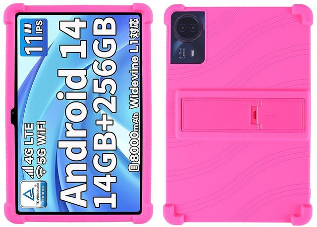 Cubot TAB 70 Silikonhülle für 10.95 Zoll Tablets mit verstellbarem Ständer und verstärkten Ecken in Rosa - Bild 1