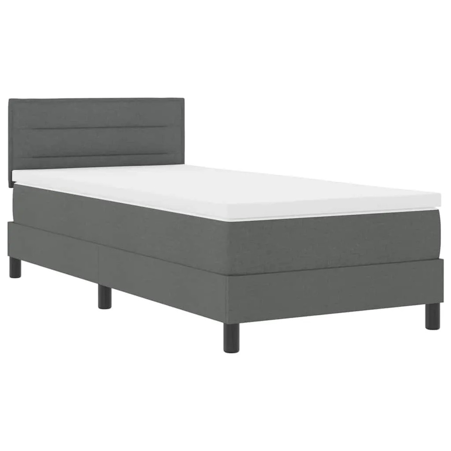 vidaXL Boxspringbett mit Matratze und LED-Unterbettbeleuchtung in Dunkelgrau, B/T/H: 80 x 200 x 88 cm - Bild 2