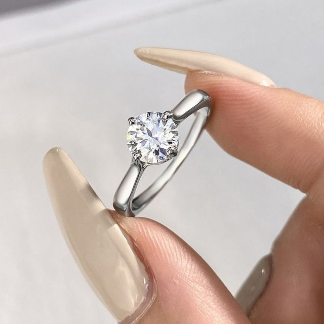 DWJ Verlobungsring, 925 Silber, Moissanit Diamant, Damen - Bild 1