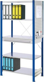 Kappes Steckregal RasterPlan Mod. 2 in Blau, verzinkt, B: 100 cm, T: 50 cm, H: 200 cm - Bild 1