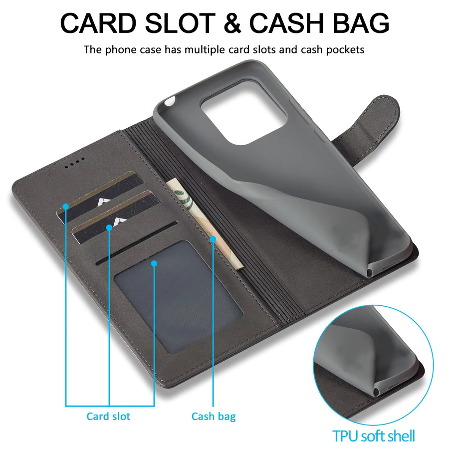 Luxus Leder Flip Hülle für Xiaomi 15T Pro 14T 13T Pro Poco X7 Pro X6 X5 Pro M6 C75 Pro Brieftasche Stoßfest Business Schutzhülle in Schwarz - Bild 5