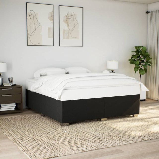 vidaXL Bettgestell ohne Matratze in Schwarz mit Stoffbezug, B/T: 180 x 200 cm - Bild 2