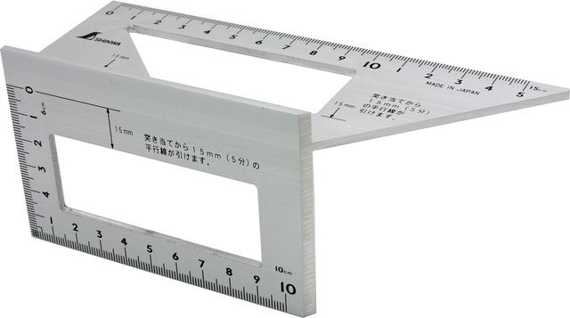 Shinwa 32722 Anschlag-Gehrungswinkel 45°/90° in Silber - Bild 1