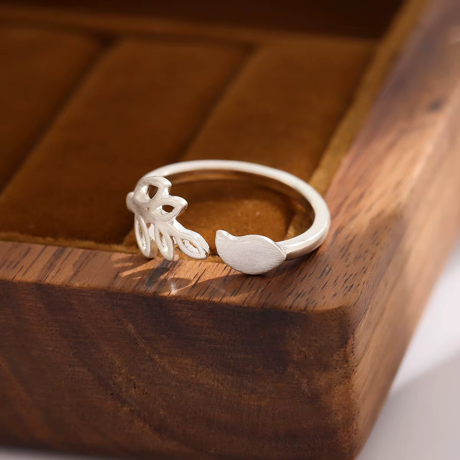 Ring 925 Silber, Blatt, Vogel, Baum, Damen - Bild 2