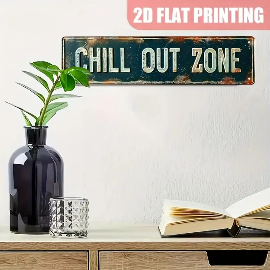 Vintage Wanddekoration Chill-Out-Zone aus Aluminium von Hello Young als Metallschild für Terrasse und Garten - Bild 4