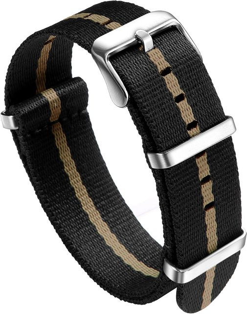 FashionFlair Uhrenarmband Twill-Nylon, Mehrfarben, 22mm, Unisex - Bild 1