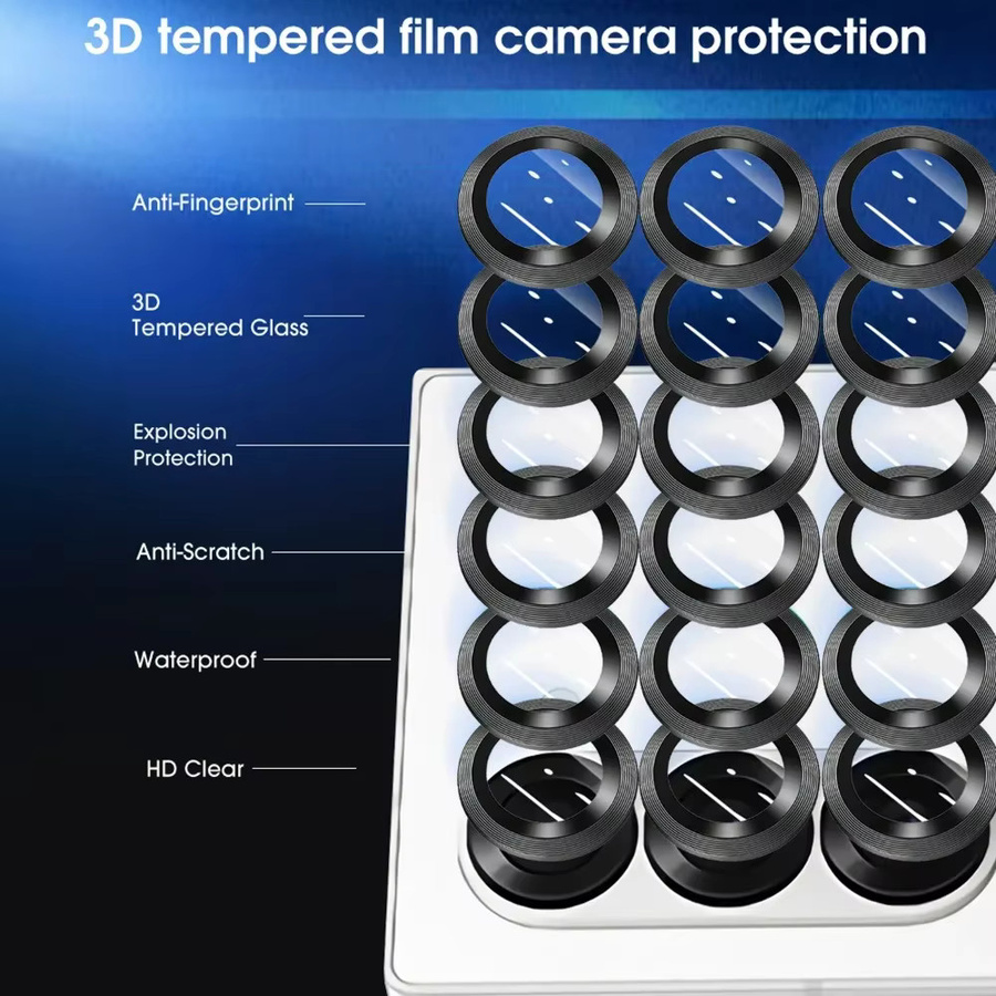 Samsung Galaxy Z Flip 7 und Z Fold 7 Kamera Objektiv Schutz aus gehärtetem Glas und Metallring in Transparent oder Schwarz - Bild 6