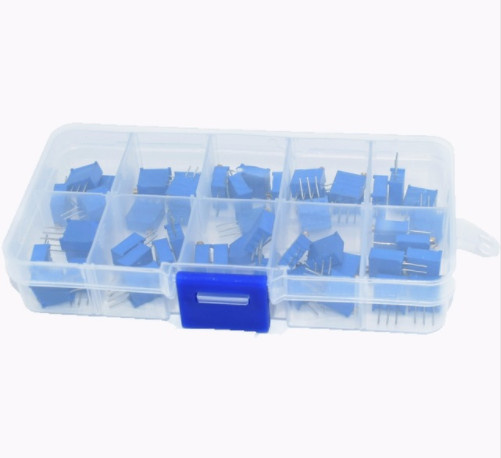 Estardyn 50er Set Multiturn-Trimmer-Potentiometer 3296W in Blau - Bild 1