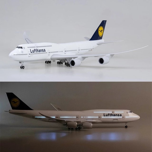 Lufthansa B747 Flugzeugmodell, 1:157, Metall, Weiß - Bild 1