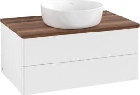 V&B Waschtischunterschrank Antao ohne Frontstruktur in Weiß, B/T/H: 80 x 36 x 50 cm - Bild 1