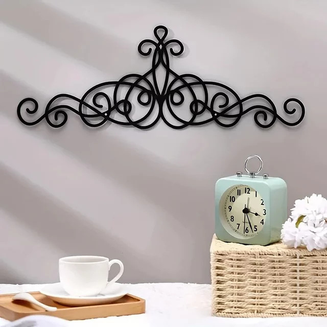 DDPNKL Wanddekoration aus Metall in Schwarz mit rustikalem Design und abstrakten geometrischen Formen - Bild 1