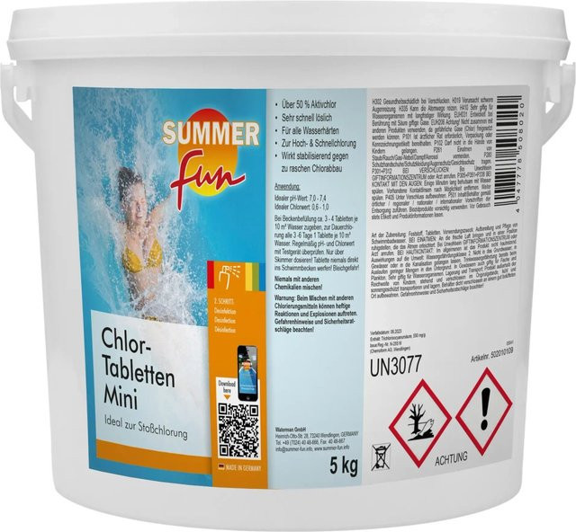 Summer Fun Chlor-Tabletten zur Desinfektion, 20 g pro Tablette, 5 kg Packung - Bild 1