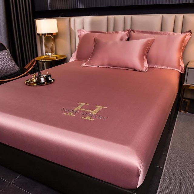 Mako-Satin Spannbettlaken Set mit 2 Kissenbezügen aus Mikrofaser, einfarbig, Schwarz oder Pink, Kissenbezug Maße: 48 x 74 cm - Bild 1