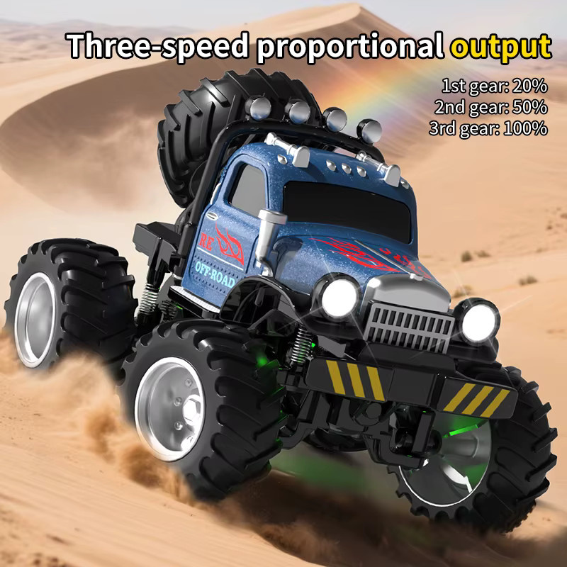 Mini RC Truck mit Anhänger, Modell Autos Spielzeug, 1:64, Metall - Bild 3