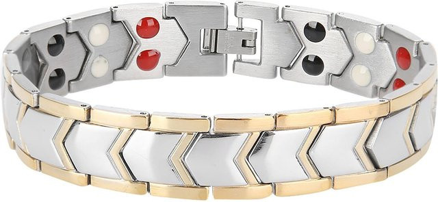 Magnetarmband Titanstahl, Gold, Herren - Bild 1