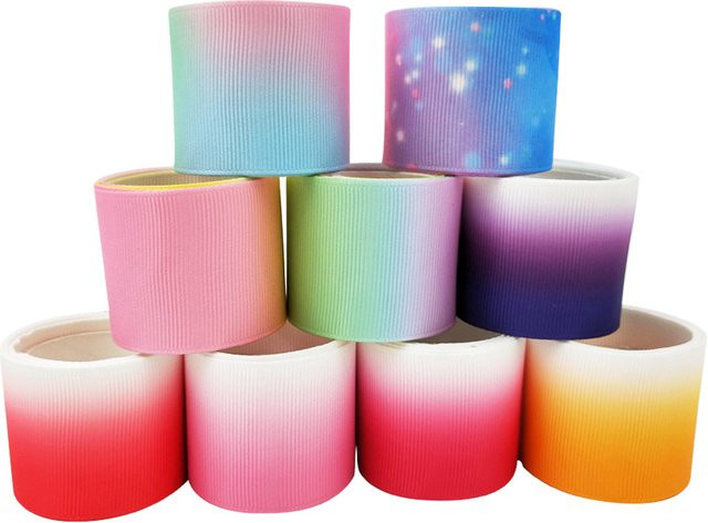 Geripptes Band für DIY-Bastelarbeiten und Hochzeitsdekoration, 5 Yards pro Rolle, Mehrfarbig - Bild 1