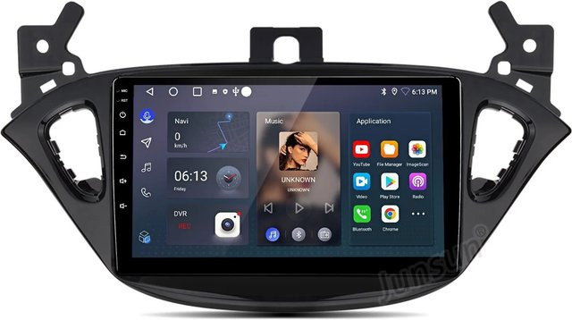 Junsun Autoradio für Opel Corsa E 2015-2019 und Adam 2013-2016 mit 9,0 Zoll Display, Bluetooth, GPS und Wi-Fi in Schwarz - Bild 1