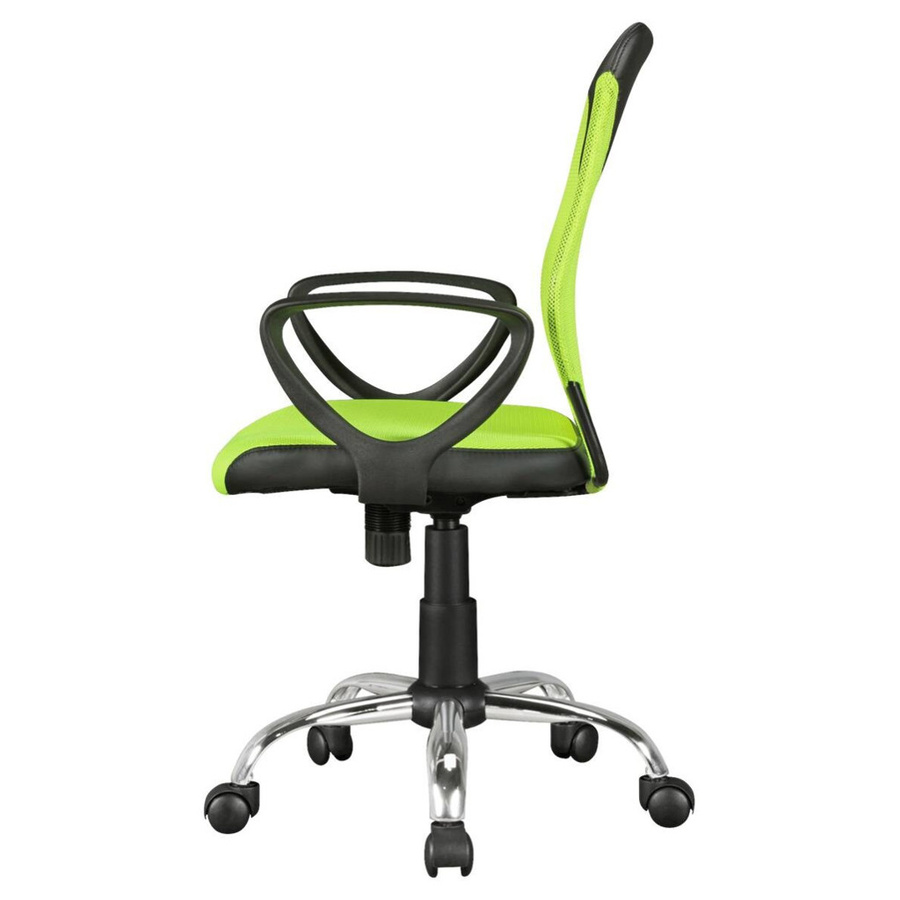 AMSTYLE Kinder-Drehstuhl KiKa in Schwarz-Limette aus Stoff mit Armlehnen und Rollen - Bild 2
