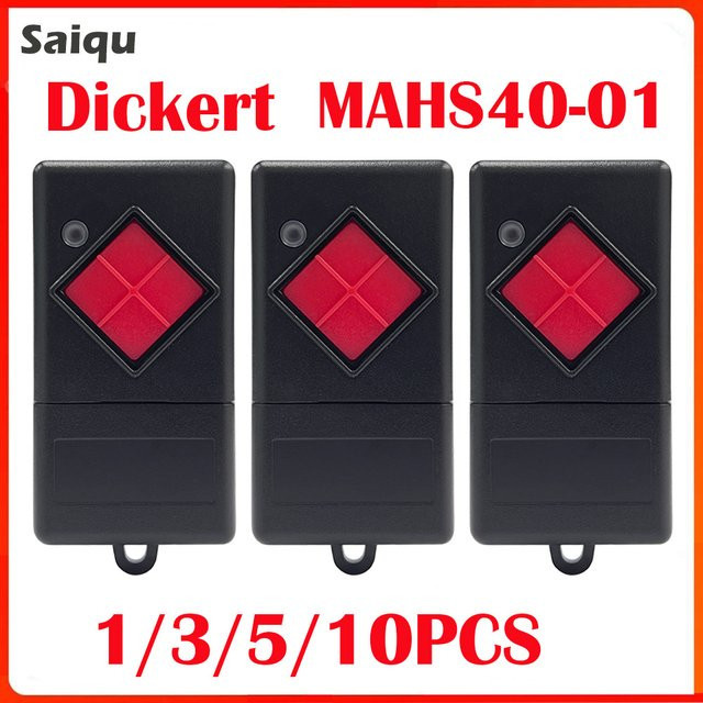 Dickert Garagentor Fernbedienung mit rotem Knopf, 40,685 MHz, 3er-Set - Bild 1