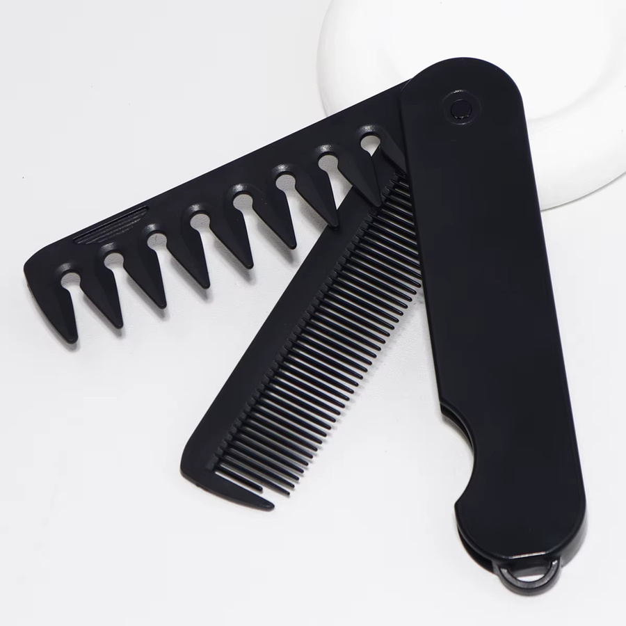 HUAKAISI 2-in-1 Klappbarer Haarkamm und Bartkamm, Unisex - Bild 5