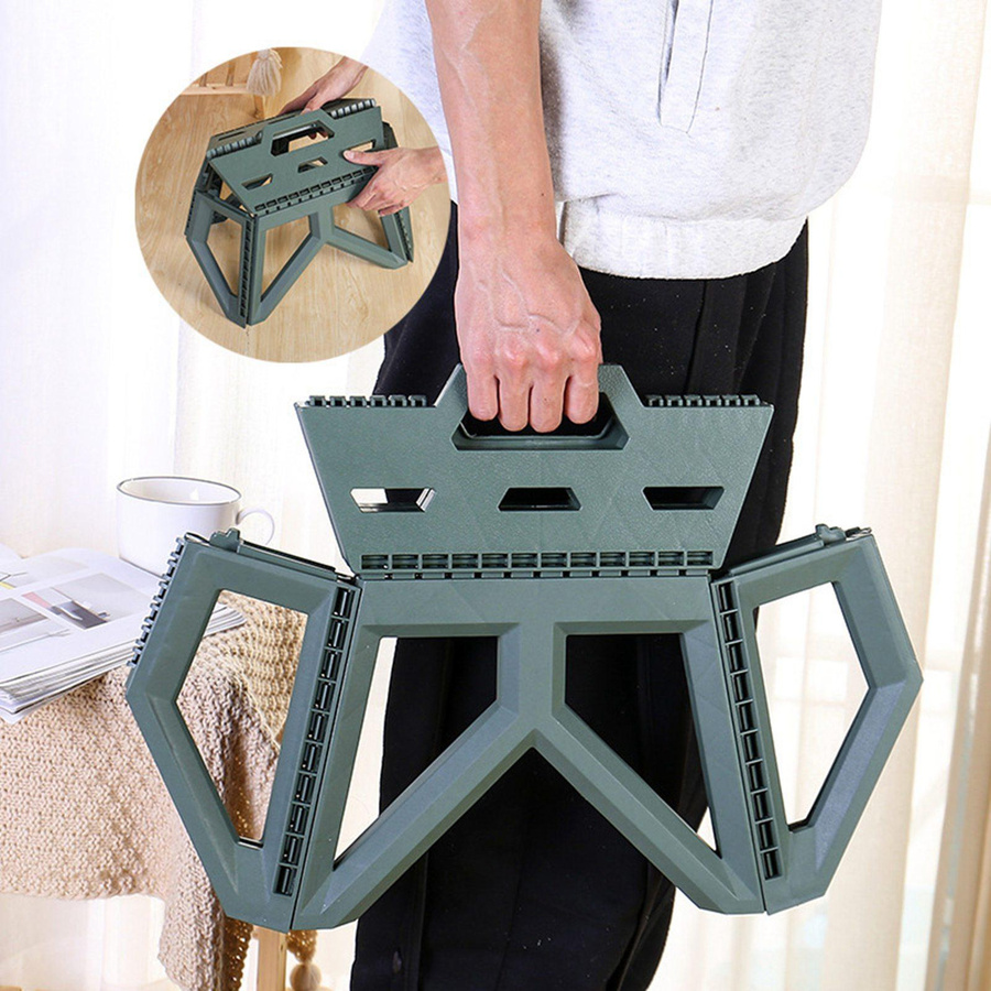 KONNWEI Klapptritt Hocker aus Kunststoff in Grün, tragbarer kleiner Hocker für Kinder, Camping und Outdoor - Bild 7