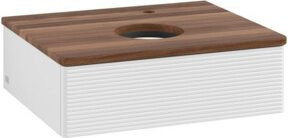 V&B Waschtischunterschrank Antao mit Frontstruktur und Beleuchtung, Farbe: Weiß, B/T/H: 60 x 50 x 19 cm - Bild 1
