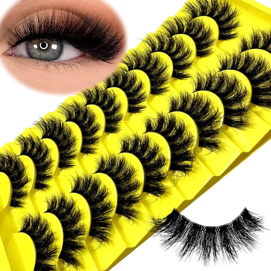LIMEIKAI Künstliche Wimpern 3D Streifenwimpern, 10 Paar, Unisex - Bild 3