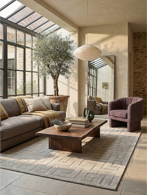 Kurzflor Teppich Kadima Design von MUOTA in Beige mit geometrischem Muster, B/T: 160 x 220 cm - Bild 1