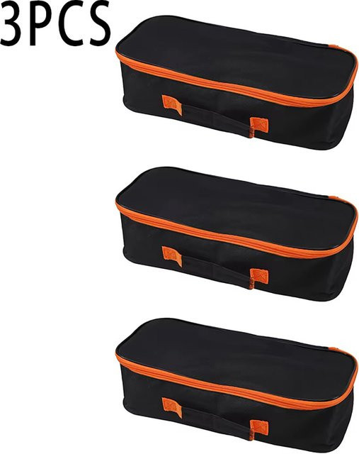 MOBIDEA 3-teilige Werkzeugtasche mit Reißverschluss in Schwarz als multifunktionale Aufbewahrungstasche für Schrauben, Zangen und Schraubenschlüssel - Bild 1