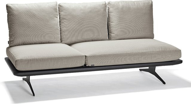 Stern Lounge Liege Enya Aluminium Anthrazit Matt mit Kordel Rückenteilen und Polyacryl Kissenset Macchiato - Bild 1
