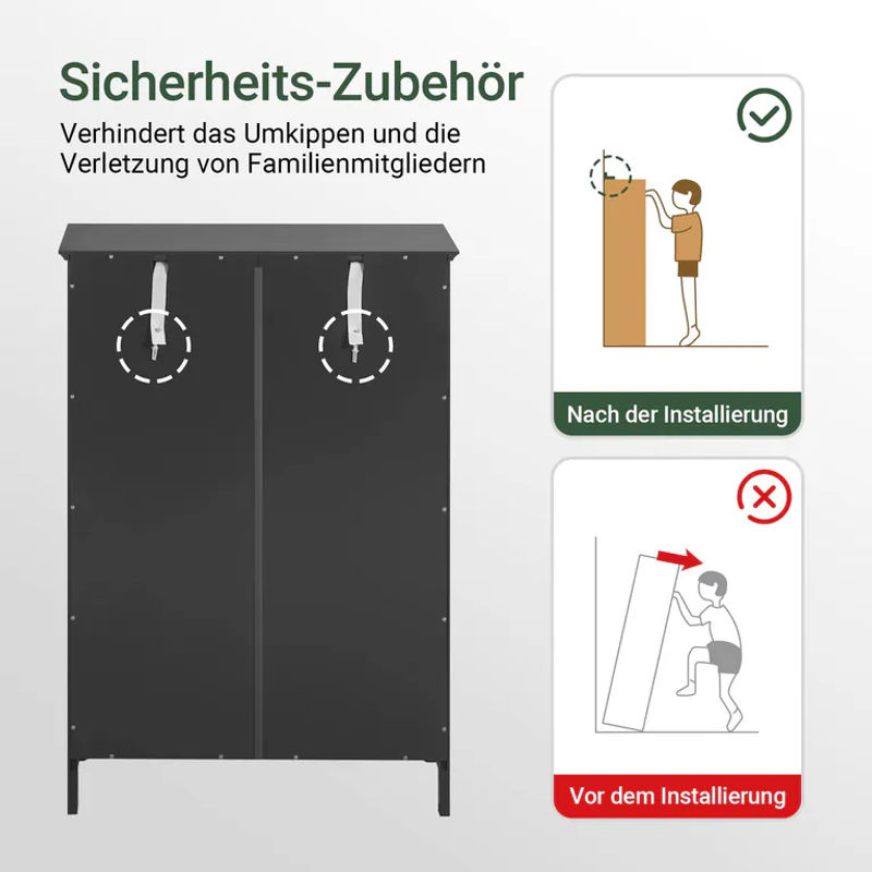 SoBuy Badkommode aus MDF mit einer Schublade und Türen in Grau FRG238-DG - Bild 6