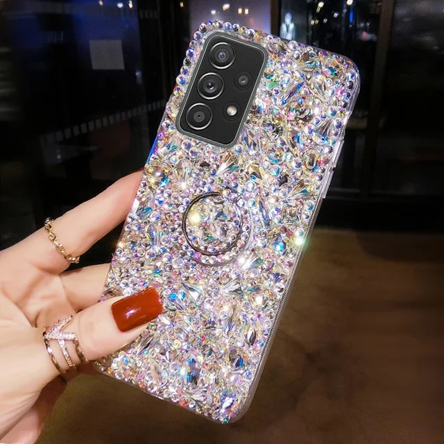 Luxus Glitzer Handyhülle mit Strass für Samsung Galaxy A22 A32 A52 A71 A5 A72 A73 A53 A33 A55 A54 in Multicolour - Bild 1
