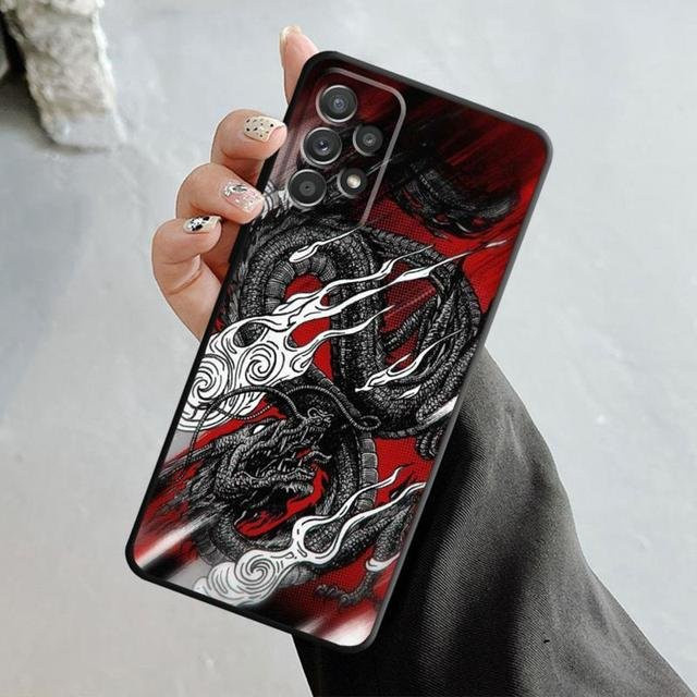 Samurai Drache Wolf Maske Handytasche für Samsung Galaxy A52 4G 5G, Transparent Multicolour - Bild 1